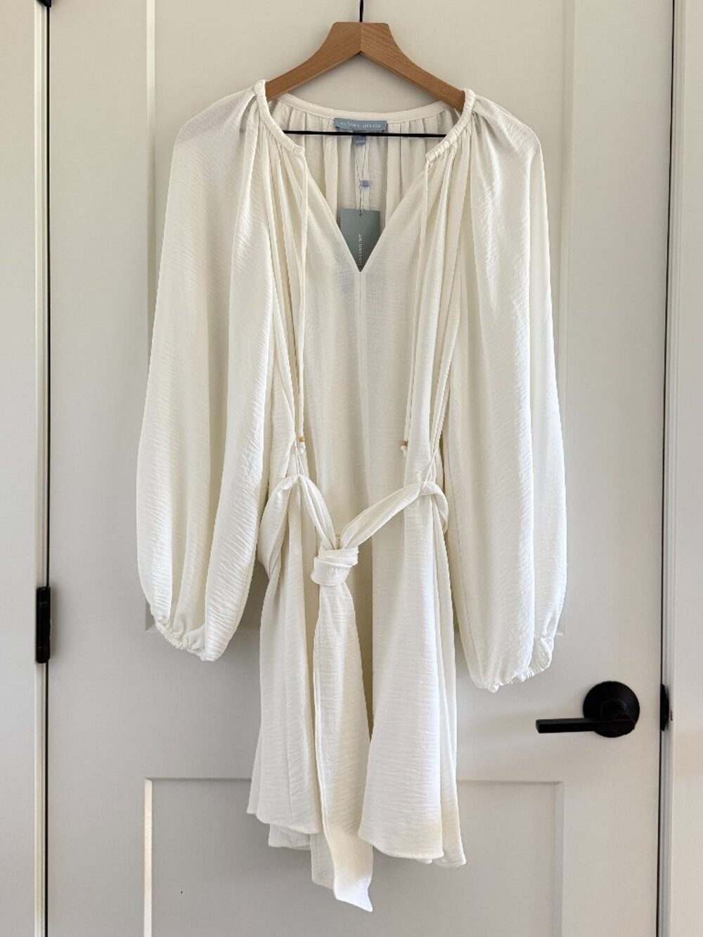 NWT Antonio Melani Raffaella Long Sleeve Mini Dress, Medium, White